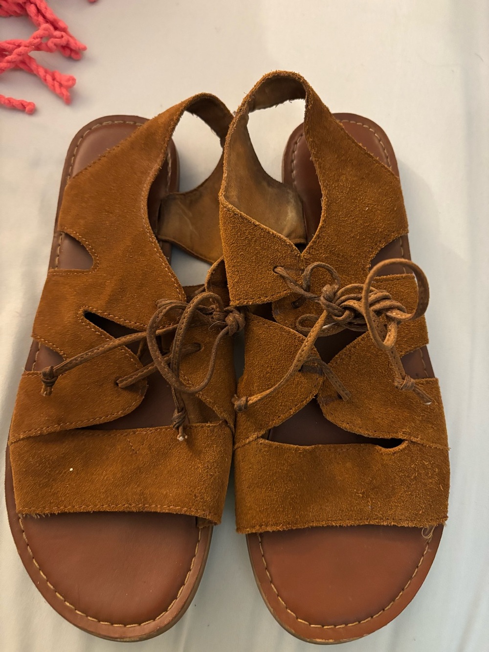 Tom's Women's Calipso Suede Gladiator Strappy Brown Sandals Size 8.5